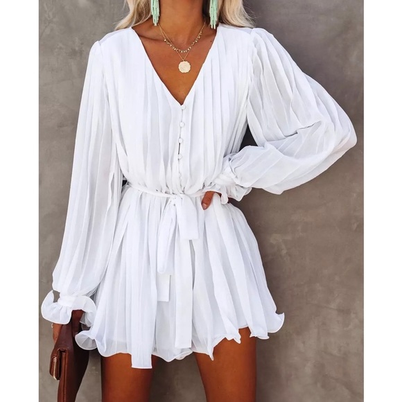 Boardwalk Beauty White Belted Mini Dress - Picture 7 of 11